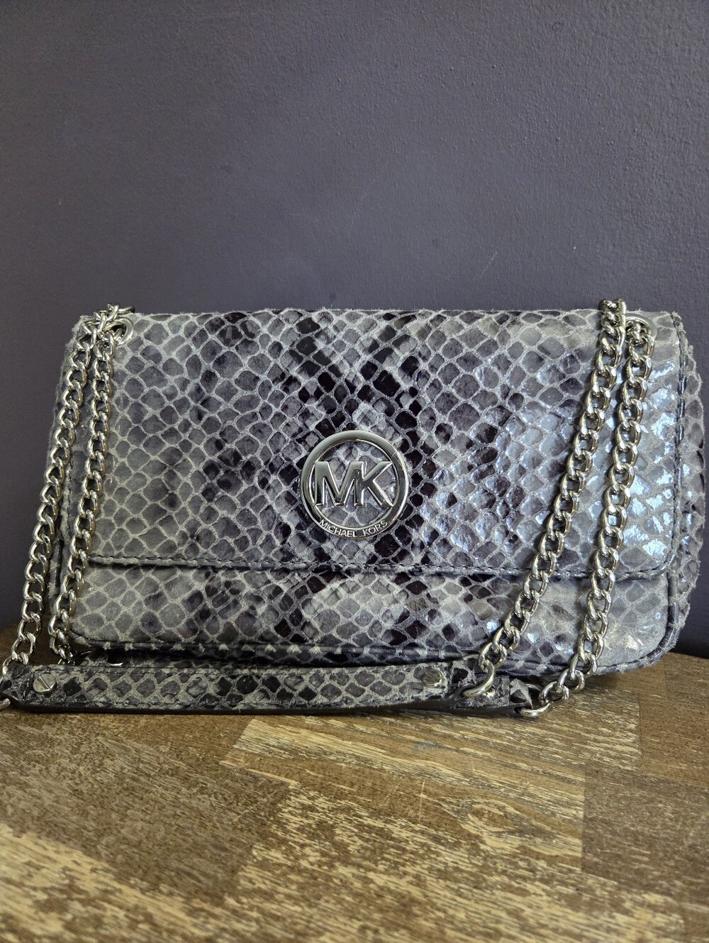 Michaels Kors Python Enbossed Leather Fulton Bag